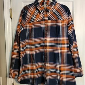 Duluth Women's Navy & Orange Flannel Shirt
